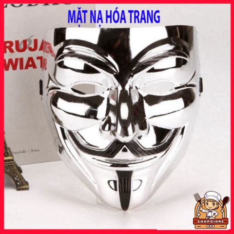Mặt Nạ Hacker Chúa Anonymous Cực Ngầu - Phụ Kiện Thời Trang Cosplay Halloween - Màu Vàng, Bạc, Đen, Trắng