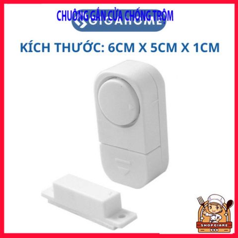 Chuông Báo Động Chống Trộm GIGAHOME Không Dây - Cảm Ứng Từ Kêu To 90dB, An Toàn Bảo Vệ Cửa Sổ, Cửa Chính, Dễ Lắp Đặt