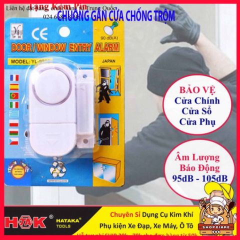 Chuông Báo Chống Trộm Gắn Cửa - Âm Thanh 105dB, Thiết Kế Kín Đáo, Dễ Lắp Đặt, Bảo Vệ An Ninh Nhà Cửa, Tiện Ích Dùng Cửa Sổ