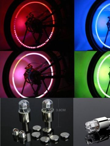 Bộ Nắp Van Đèn LED Gắn Van Xe Máy, Ô Tô, Xe Đạp - Nhiều Màu Sắc Tạo Hiệu Ứng Phát Sáng Ấn Tượng Khi Di Chuyển