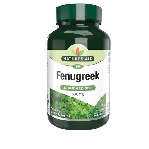 Viên uống lợi sữa Fenugreek Natures Aid 500mg - Hỗ trợ tăng cường sản xuất sữa mẹ, 90 viên chiết xuất tự nhiên từ Anh