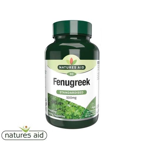 Viên uống lợi sữa Fenugreek Natures Aid 500mg - Hỗ trợ tăng cường sản xuất sữa mẹ, 90 viên chiết xuất tự nhiên từ Anh