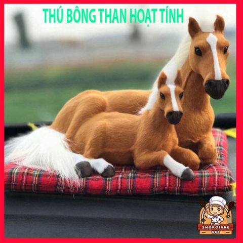 Thú Bông Ngựa Đôi Lông Mượt Lõi Than Hoạt Tính - Khử Mùi, Lọc Không Khí, Trang Trí Ô Tô và Văn Phòng, Quà Tặng Dễ Thương