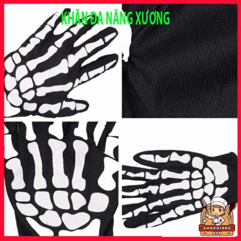 Khẩu Trang Xương Ma Đầu Lâu Đa Năng - Khăn Che Nắng, Chống Bụi Vải Lanh Thoáng Mát 50cm, Phượt và Dã Ngoại