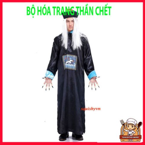 Bộ Phục Trang Halloween Hắc Bạch Vô Thường - Áo Choàng Thần Chết Scream và Phụ Kiện Độc Đáo, Đầy Ma Quái và Ấn Tượng