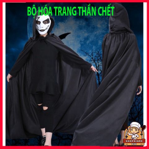 Bộ Trang Phục Hóa Trang Thần Chết Halloween - Thiết Kế Độc Đáo, Chất Liệu Cao Cấp, Đầy Ấn Tượng Cho Nam Nữ