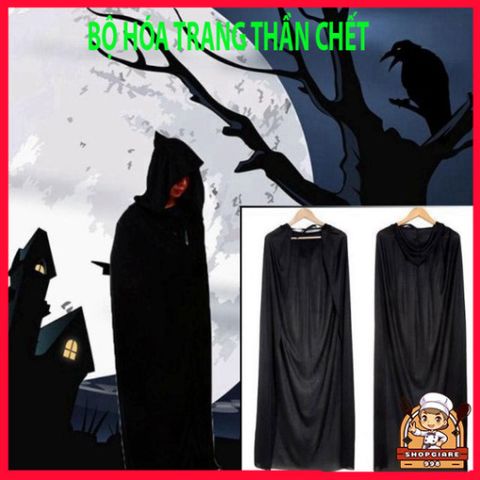 Áo Choàng Halloween Thây Ma Thần Chết - Scream với Mặt Nạ Đầu Lâu Xương Độc Đáo, Trang Phục Hóa Trang 120cm cho Tiệc Tùng, Sự Kiện Khác