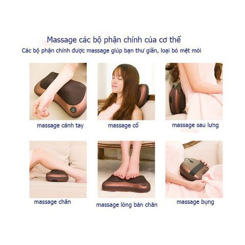 Gối Massage 8 Bi Đảo Chiều - Giảm Mệt Mỏi Hàng Ngày với Công Nghệ Massage 3D - Quà Tặng Tuyệt Vời cho Sức Khỏe