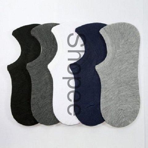 Combo 5 Đôi Vớ Lười Trơn Cotton Co Giãn - Hút Mồ Hôi, Giao Màu Ngẫu Nhiên - Phù Hợp Giày Bệt, Giày Lười