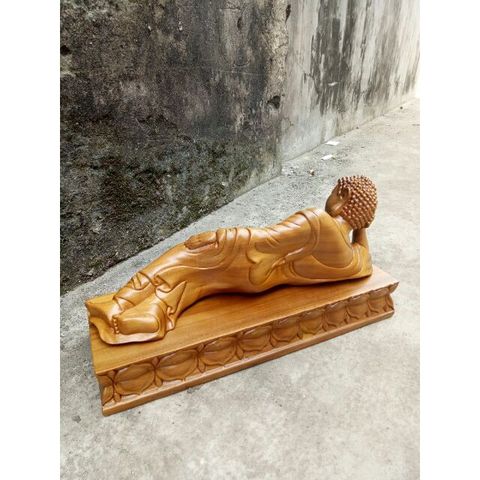 Tượng Phật Nằm Niết Bàn Gỗ Bách Xanh 40x20x12cm - Mỹ Nghệ Đặc Trưng, Quà Tặng Tâm Linh, Trang Trí Nhà Cửa