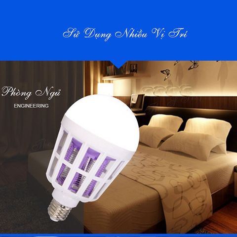 Đèn Bắt Muỗi LED Chiếu Sáng 15W - Tiết Kiệm Điện, An Toàn Cho Gia Đình, Hiệu Quả Diệt Muỗi, Côn Trùng Ngoài Trời và Trong Nhà