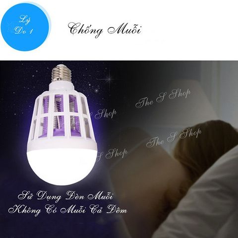 Đèn Bắt Muỗi LED Chiếu Sáng 15W - Tiết Kiệm Điện, An Toàn Cho Gia Đình, Hiệu Quả Diệt Muỗi, Côn Trùng Ngoài Trời và Trong Nhà