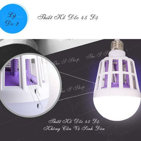 Đèn Bắt Muỗi LED Chiếu Sáng 15W - Tiết Kiệm Điện, An Toàn Cho Gia Đình, Hiệu Quả Diệt Muỗi, Côn Trùng Ngoài Trời và Trong Nhà