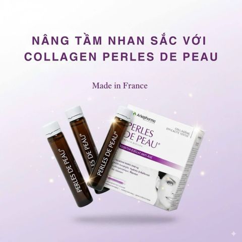 Nước Uống Đẹp Da Arkopharma Perles de Peau Radiance 5000mg - Collagen ngăn Lão Hóa, Giúp Da Căng Mịn, Hộp 20 Ống Uống Từ Pháp