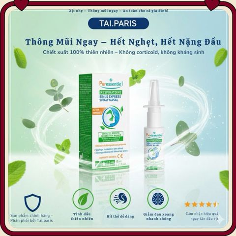 Xịt Mũi Viêm Xoang Thảo Dược Sinus Express 15ml - Giảm Nghẹt Mũi, Đau Đầu, 100% Thiên Nhiên, Thông Xoang Nhanh, An Toàn Cho Sức Khỏe