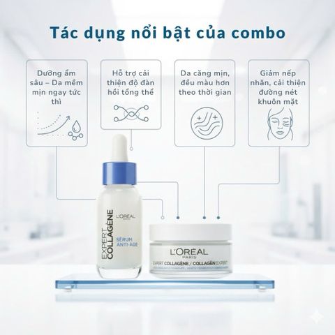 Kem Dưỡng Da L’Oréal Collagen Expert 50ml - Dưỡng Ẩm, Cải Thiện Độ Đàn Hồi và Săn Chắc Da Trưởng Thành