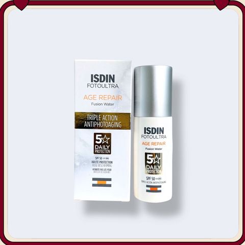 Kem Chống Nắng Lão Hóa Isdin FotoUltra Age Repair Fusion Water SPF50 - Bảo Vệ Da UVA/UVB, Cấp Ẩm, Không Dầu 50ml