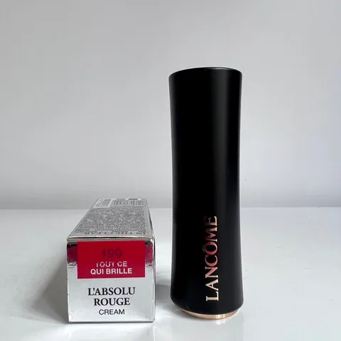 Son Lancôme 199 Tout Ce Qui Brille L'Absolu Rouge Cream - Son Môi Màu Đỏ Cam Chất Nhung, Dưỡng Ẩm, Fullsize Fullbox