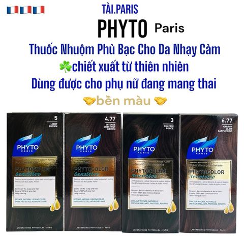 Nhuộm Tóc Phủ Bạc PHYTO 100% Hữu Cơ - Cho Da Nhạy Cảm, Không Gây Kích Ứng, Dưỡng Tóc Tự Nhiên
