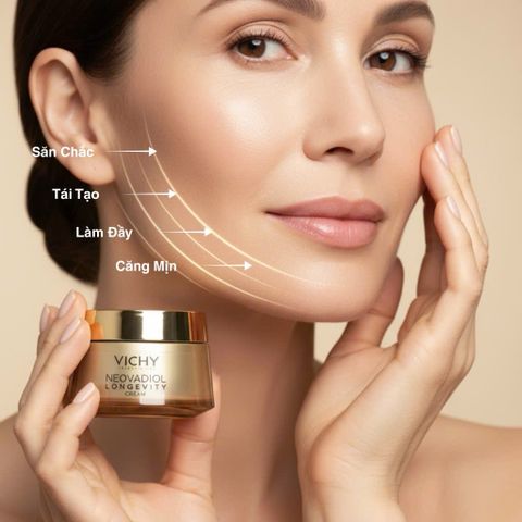 Kem Dưỡng Vichy Neovadiol Longevity 50ml – Dưỡng Ẩm, Làm Mịn Da Cho Phụ Nữ Trưởng Thành - Ngừa Lão Hóa, Đàn Hồi, Thích Hợp Da Nhạy Cảm