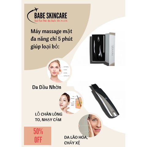 Máy massage xóa nhăn Babe Care Sebum Extractor - Thiết bị làm sạch lỗ chân lông, nâng cơ mặt, công nghệ Pháp hiệu quả