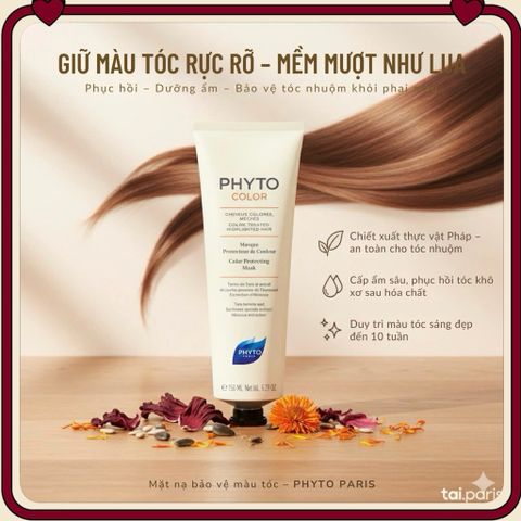 Mặt Nạ Dưỡng Tóc Khóa Màu Phyto Color Protecting Mask 150ml - Bảo Vệ Màu Tóc Nhuộm, Phục Hồi Độ Bóng Mượt