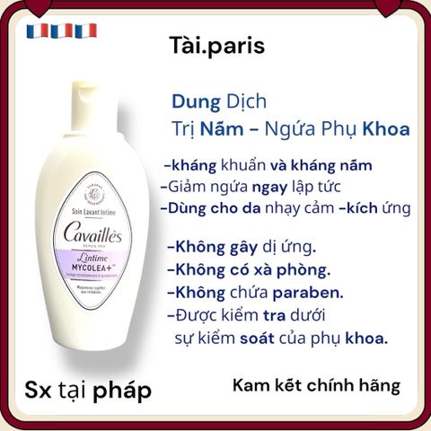 Dung dịch vệ sinh phụ nữ Rogé Cavaillès Mycolea 200ml - Giảm ngứa, kích ứng nấm an toàn cho vùng kín, không xà phòng, kiểm tra phụ khoa.