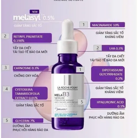 Serum Mela B3 Mờ Nám Trắng Da La Roche-Posay 30ML - Giải Pháp Dưỡng Da Sáng Mịn Đều Màu, Tinh Chất Niacinamide 10%