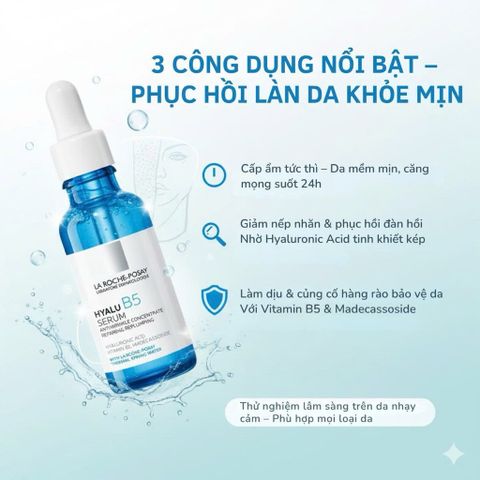 Tinh Chất La Roche-Posay Hyalu B5 50ml - Serum Dưỡng Ẩm, Phục Hồi, Ngừa Lão Hóa, Tái Tạo Da Mặt Rạng Rỡ, Săn Chắc(date 8/27)