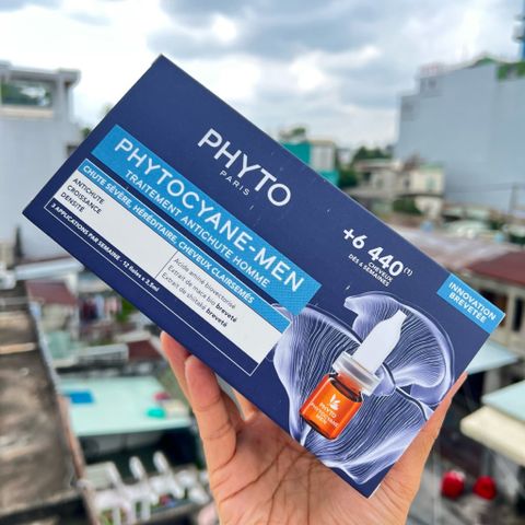 Serum Mọc Tóc Nam Phyto Phytocyane - Ngăn Rụng Tóc, Kích Thích Tăng Mật Độ Tóc, Hộp 12 Ống 7.5ml, Dưỡng Tóc Chắc Khỏe