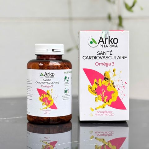 Viên Uống Dầu Cá Arkopharma Omega 3 - Bổ Não, Hỗ Trợ Tim Mạch và Bảo Vệ Mắt - 180 Viên