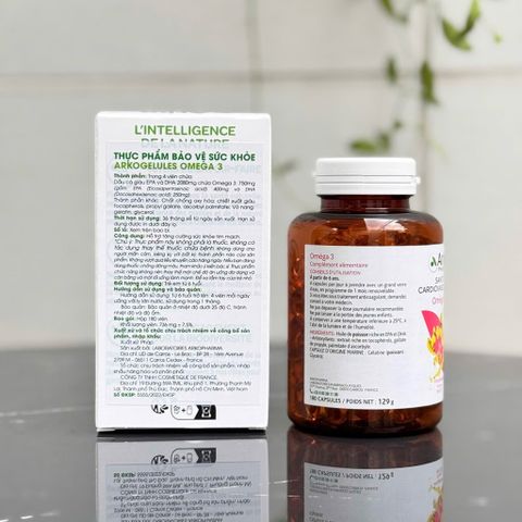 Viên Uống Dầu Cá Arkopharma Omega 3 - Bổ Não, Hỗ Trợ Tim Mạch và Bảo Vệ Mắt - 180 Viên