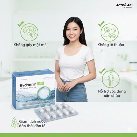 Viên Uống Giảm Cân, Giảm Tích Nước Phù Nề Hydromin OFF Activlab Pharma - Hỗ Trợ Giảm Sưng, Giúp Cảm Giác Nhẹ Nhàng - Hộp 30 Viên