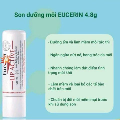 Son Dưỡng Môi SPF20 Eucerin - Giải Pháp Dưỡng Ẩm, Chống Khô Nứt, Bảo Vệ Môi Nhạy Cảm (4.8g)
