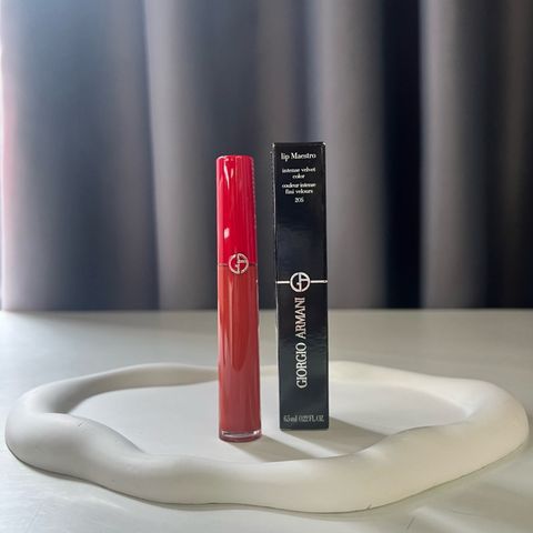 Son Kem Giorgio Armani Lip Maestro 205 Flamma Đỏ Gạch - Son Môi Nhung Lì Cao Cấp, Màu Đỏ Gạch Sang Trọng, Dễ Tán, Ẩm Mượt