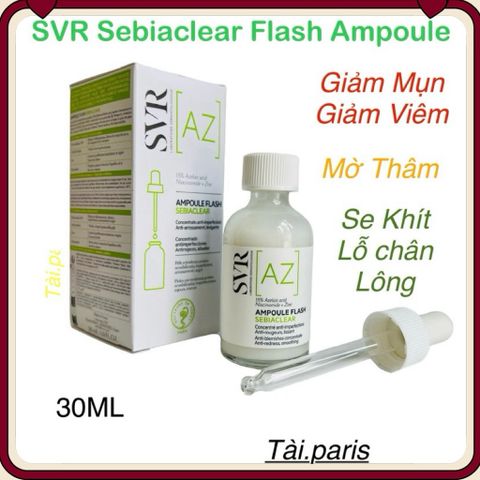 Tinh Chất Giảm Mụn Mờ Thâm SVR Sebiaclear Flash Ampoule 30ML - Dưỡng Da Nhạy Cảm, Giảm Mụn, Đỏ và Vết Thâm, Hiệu Quả Nhanh Chóng