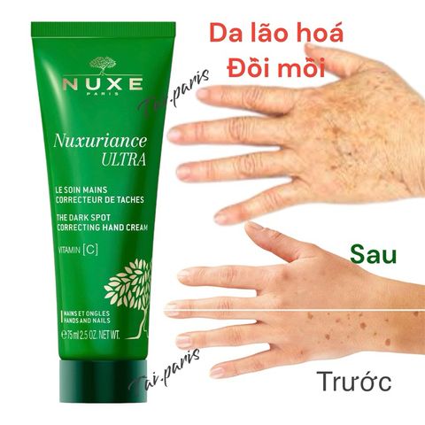 Kem Dưỡng Da Tay Nuxe Nuxuriance Ultra 75ml - Ngăn Lão Hóa, Xóa Đồi Mồi & Dưỡng Ẩm Sâu, Phục Hồi Đôi Tay Trẻ Trung, Mịn Màng