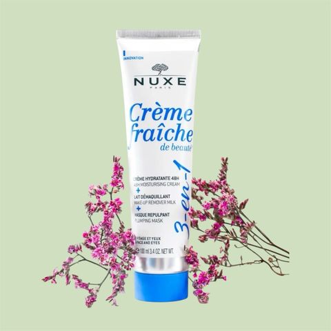 Kem Dưỡng Ẩm 3 Trong 1 Nuxe Crème Fraîche de Beauté 30ml - Dưỡng ẩm 48h, Sữa Rửa Mặt, Mặt Nạ - Chăm Sóc Da Tự Nhiên, Phù Hợp Mọi Loại Da