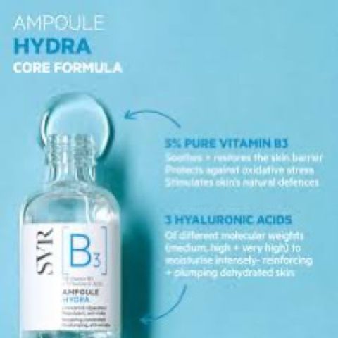 Tinh Chất Phục Hồi SVR Ampoule B3 Hydra 30ml - Cấp Nước, Làm Dịu Da Nhạy Cảm, Da Khỏe Mạnh Sau 7 Ngày Sử Dụng