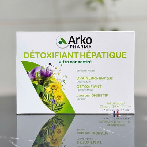 Nước Uống Thải Độc Gan Arkopharma Detoxifiant Hépatique - Hỗ Trợ Tiêu Hóa, Thanh Lọc Cơ Thể Từ Thiên Nhiên 20 Ống