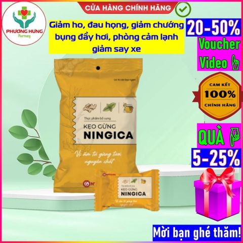 Kẹo Ningica giảm ho, đau họng, khản tiếng - Thảo dược tự nhiên, thơm miệng, gói 10 viên của Nam Dược