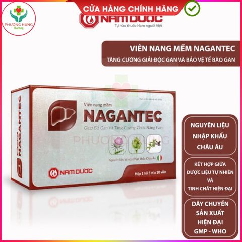 Viên Giải Độc Gan NAGANTEC - Tăng Cường Chức Năng Gan, Mát Gan, Thải Độc - Hộp 50 Viên Hỗ Trợ Giảm Say Rượu từ Nam Dược