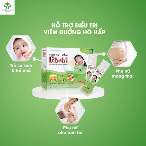 Siro Ho Cảm Ích Nhi 30 gói - Hỗ trợ giảm ho, sổ mũi, tiêu đờm cho trẻ nhỏ và phụ nữ mang thai - Sản phẩm thiên nhiên an toàn