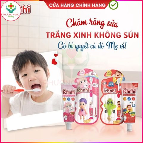 Bàn Chải Đánh Răng Ích Nhi Cao Cấp - Lông Siêu Mềm, Chống Khuẩn 99.9%, An Toàn Cho Trẻ Trên 6 Tuổi, Thiết Kế Đáng Yêu
