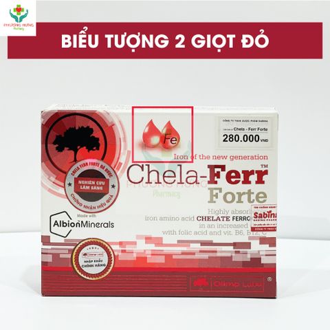 Viên uống Chela-Ferr Forte 28mg Sắt cho bà bầu - Hỗ trợ chống thiếu máu, bổ sung sắt hiệu quả - Hộp 30 viên chính hãng