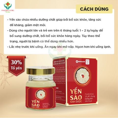 Yến Sào Nam Dược Tổ Yến Chưng Đường Phèn 70ml - Tăng Cường Sức Khỏe, Giảm Mệt Mỏi, Dưỡng Chất Thiên Nhiên Cao Cấp