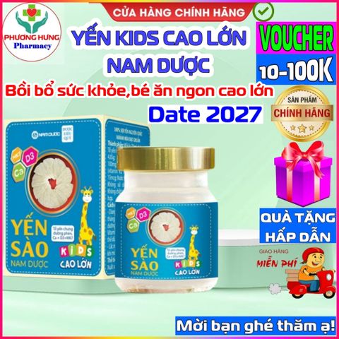 Yến Sào Nam Dược Kids Cao Lớn 70ml - Tổ Yến Chưng Dinh Dưỡng Tăng Sức Đề Kháng, Giúp Bé Phát Triển Chiều Cao Tốt Nhất