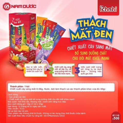 Thạch Ích Nhi Bổ Sung Chất Xơ, Canxi và Taurine - Thạch Mắt Đen Ngon Miệng Cho Trẻ Tăng Cường Sức Khỏe và Phát Triển