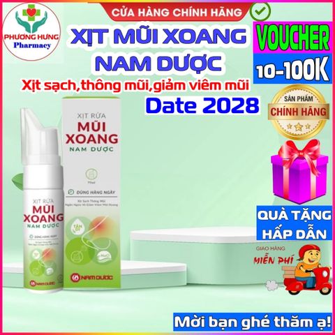 Xịt Rửa Mũi Xoang Nam Dược 75ml - Giải Pháp Ngăn Ngừa Viêm Mũi, Thông Mũi, Giảm Khó Chịu, An Toàn Cho Phụ Nữ Mang Thai