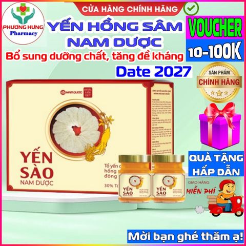 Set 6 Lọ Yến Sào Nam Dược Chưng Hồng Sâm & Đông Trùng Hạ Thảo - Bồi Bổ Sức Khỏe, Tăng Cường Đề Kháng 70ml